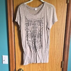 Affliction Gray Graphic Short Sleeve Tee
